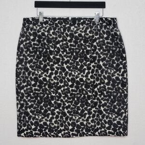 J. Crew Black and White Animal Print Pencil‎ Skirt SIZE 14. #855